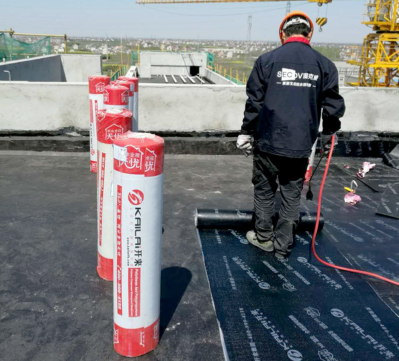 防水卷材施工_开来湿克威防水